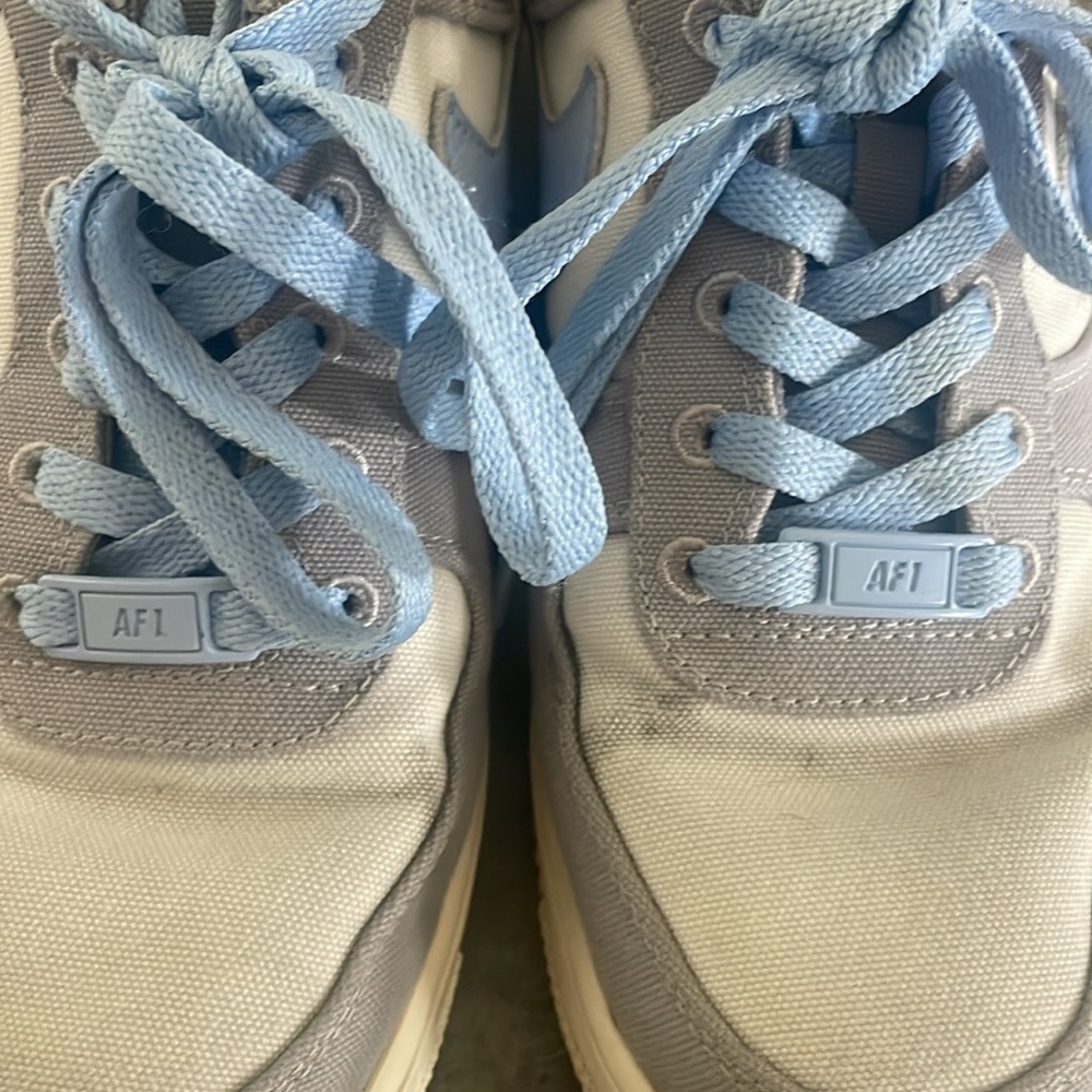 Nike Air Force One Blue and Gray Sneakers - Picture 3 of 7